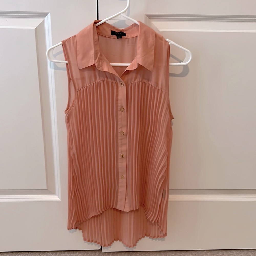 Edge, Small, Salmon long shirt, sleeveless, button down, work a few times.